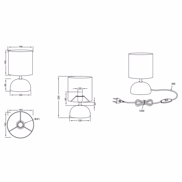 HLW LED LED Table Lamp - Table Lighting - Trion Lucifer - E14 Fitting - Round - Matte Gray - Ceramic HLW LED LED Table Lamp - Table Lighting - Trion Lucifer - E14 Fitting - Round - Matte Gray - Ceramic