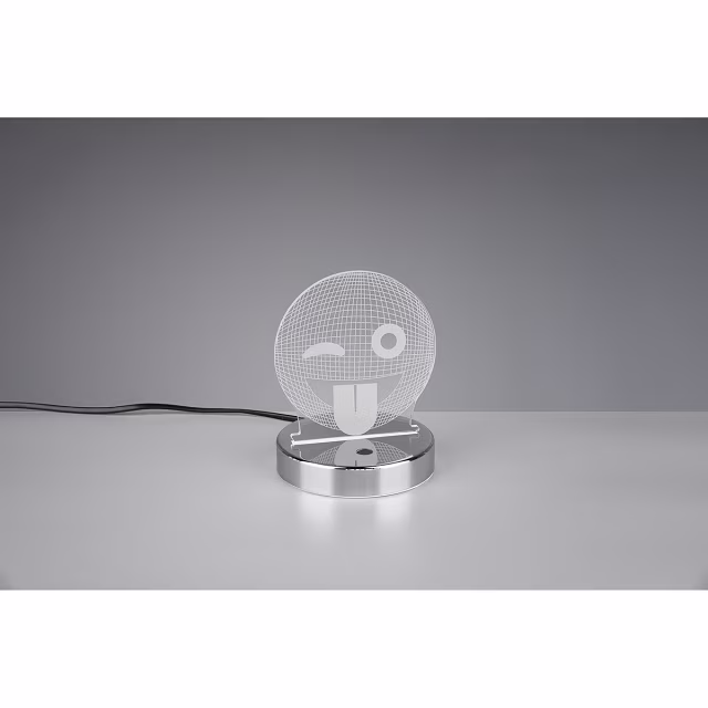 HLW LED LED Tafellamp - Tafelverlichting - Trion Smilo - 3W - Warm Wit 3000K - RGBW - Rond - Mat Chroom - Aluminium HLW LED LED Tafellamp - Tafelverlichting - Trion Smilo - 3W - Warm Wit 3000K - RGBW - Rond - Mat Chroom - Aluminium