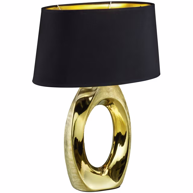 LED Tafellamp - Tafelverlichting - Trion Tibos - E27 Fitting - Rond - Mat Goud - Keramiek Verlichting per ruimte LED Tafellamp - Tafelverlichting - Trion Tibos - E27 Fitting - Rond - Mat Goud - Keramiek Verlichting per ruimte