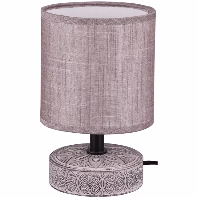 Ronde matbruine keramieken LED tafellamp met E14 fitting en vermogen tot 28W Ronde matbruine keramieken LED tafellamp met E14 fitting en vermogen tot 28W