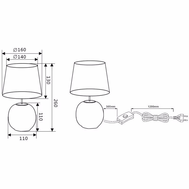 HLW LED LED Table Lamp - Trion Sofia - E14 Fitting - Round - Matte Gray - Ceramic HLW LED LED Table Lamp - Trion Sofia - E14 Fitting - Round - Matte Gray - Ceramic