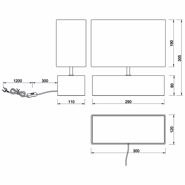 HLW LED LED Tafellamp - Tafelverlichting - Trion Wooden - E27 Fitting - Rechthoek - Mat Wit - Hout