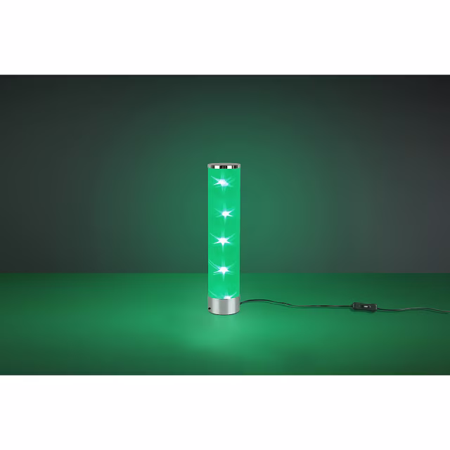 HLW LED LED Tafellamp - Trion Ricardo - 1.5W - Warm Wit 3000K - RGBW - Dimbaar - Afstandsbediening - Rond - Mat Chroom - Aluminium HLW LED LED Tafellamp - Trion Ricardo - 1.5W - Warm Wit 3000K - RGBW - Dimbaar - Afstandsbediening - Rond - Mat Chroom - Aluminium