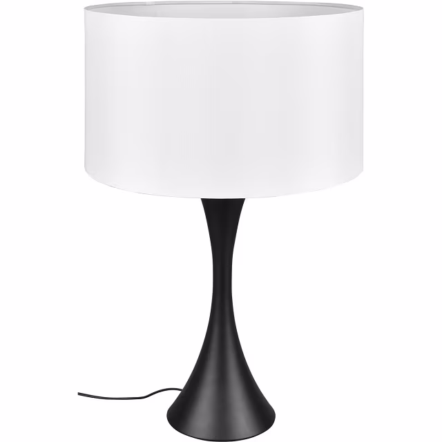 Ronde mat zwarte LED tafellamp van aluminium met E27 fitting en maximaal 60W vermogen Ronde mat zwarte LED tafellamp van aluminium met E27 fitting en maximaal 60W vermogen