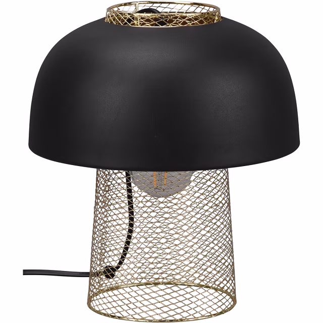 Ronde mat zwarte LED tafellamp van aluminium met E27 fitting en maximaal 25W vermogen Ronde mat zwarte LED tafellamp van aluminium met E27 fitting en maximaal 25W vermogen