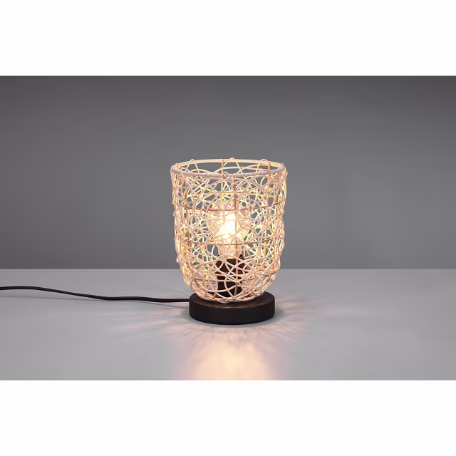 HLW LED LED Tafellamp - Tafelverlichting - Trion Lopar - E27 Fitting - Rond - Bruin - Hout HLW LED LED Tafellamp - Tafelverlichting - Trion Lopar - E27 Fitting - Rond - Bruin - Hout