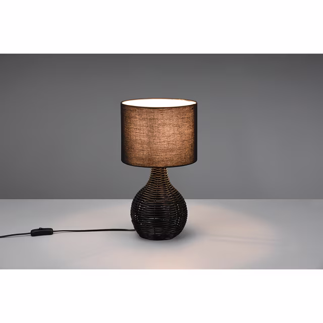 HLW LED LED Tafellamp - Tafelverlichting - Trion Sparko - E27 Fitting - Rond - Zwart - Hout HLW LED LED Tafellamp - Tafelverlichting - Trion Sparko - E27 Fitting - Rond - Zwart - Hout