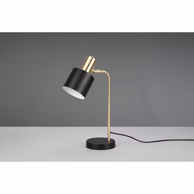 HLW LED LED Table Lamp - Table Lighting - Trion Alimo - E14 Fitting - Round - Matte Black/Gold - Aluminum HLW LED LED Table Lamp - Table Lighting - Trion Alimo - E14 Fitting - Round - Matte Black/Gold - Aluminum