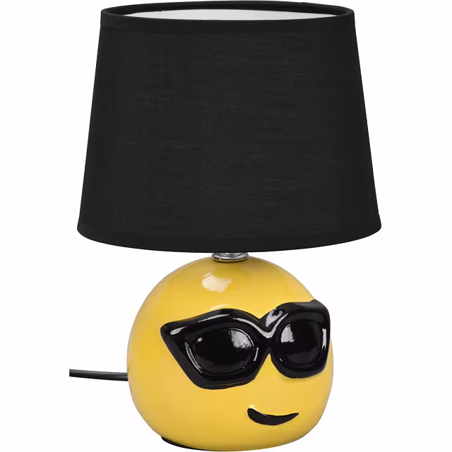 Ronde matzwarte keramieken LED tafellamp met E14 fitting en maximaal 10W vermogen Ronde matzwarte keramieken LED tafellamp met E14 fitting en maximaal 10W vermogen