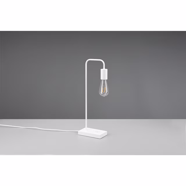 HLW LED LED Tafellamp - Tafelverlichting - Trion Milaya - E27 Fitting - Rechthoek - Mat Wit - Aluminium