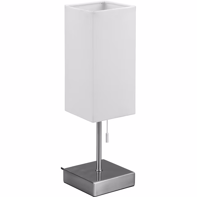 HLW LED LED Table Lamp - Table Lighting - Trion Oscar - E27 Fitting - Rectangular - Matte Nickel - Aluminum HLW LED LED Table Lamp - Table Lighting - Trion Oscar - E27 Fitting - Rectangular - Matte Nickel - Aluminum