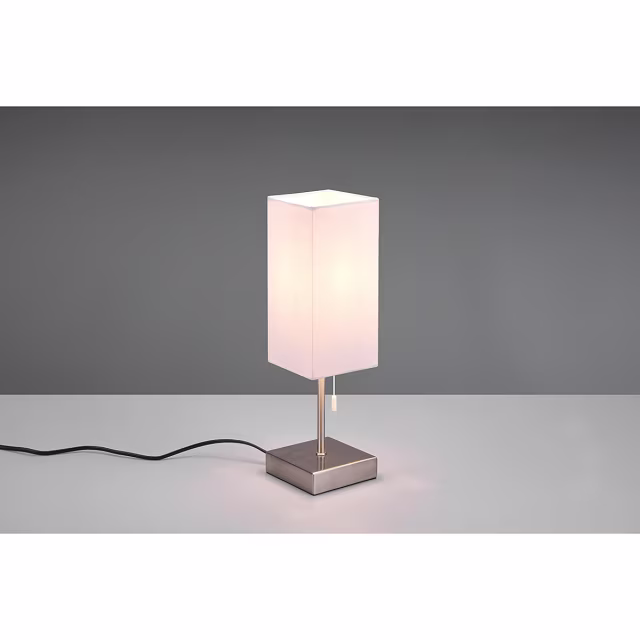 HLW LED LED Table Lamp - Table Lighting - Trion Oscar - E27 Fitting - Rectangular - Matte Nickel - Aluminum HLW LED LED Table Lamp - Table Lighting - Trion Oscar - E27 Fitting - Rectangular - Matte Nickel - Aluminum