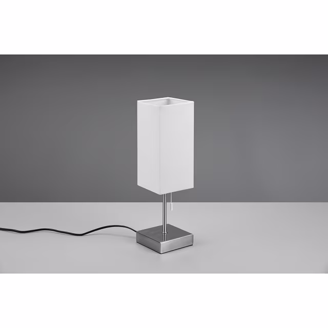 HLW LED LED Table Lamp - Table Lighting - Trion Oscar - E27 Fitting - Rectangular - Matte Nickel - Aluminum HLW LED LED Table Lamp - Table Lighting - Trion Oscar - E27 Fitting - Rectangular - Matte Nickel - Aluminum