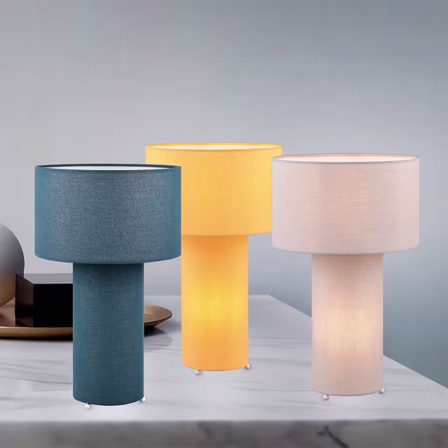 HLW LED LED Table Lamp - Trion Balin - E27 Fitting - Round - Yellow - Textile HLW LED LED Table Lamp - Trion Balin - E27 Fitting - Round - Yellow - Textile