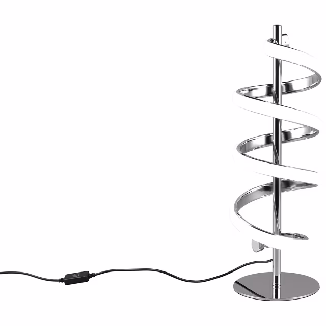 Ronde dimbare LED tafellamp van metaal in chroomkleur met 12W vermogen en aanpasbare kleurtemperatuur