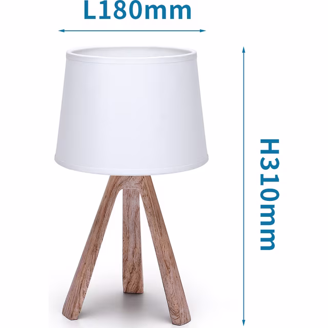 HLW LED Stylish LED Table Lamp - Matte Brown Plastic - E14 Fitting - Fabric Shade & Round HLW LED Stylish LED Table Lamp - Matte Brown Plastic - E14 Fitting - Fabric Shade & Round