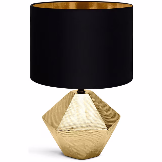 LED Tafellamp Aigi Uynimo XL - Mat Zwart/Goud Keramiek Verlichting per ruimte LED Tafellamp Aigi Uynimo XL - Mat Zwart/Goud Keramiek Verlichting per ruimte