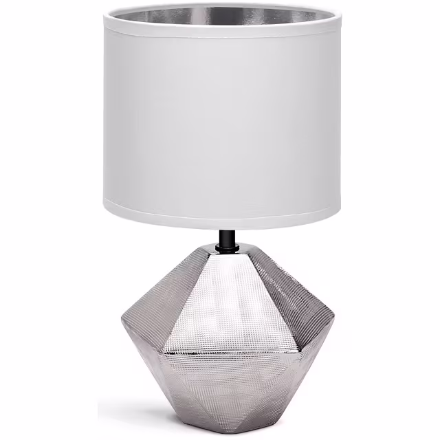 LED Tafellamp Aigi Uynimo - Mat Wit/Zilver Keramiek, E14 Fitting Verlichting per ruimte