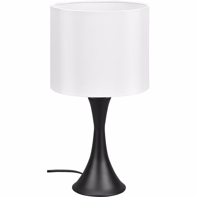 Ronde mat zwarte LED tafellamp van aluminium met E27 fitting en maximaal 40W vermogen Ronde mat zwarte LED tafellamp van aluminium met E27 fitting en maximaal 40W vermogen