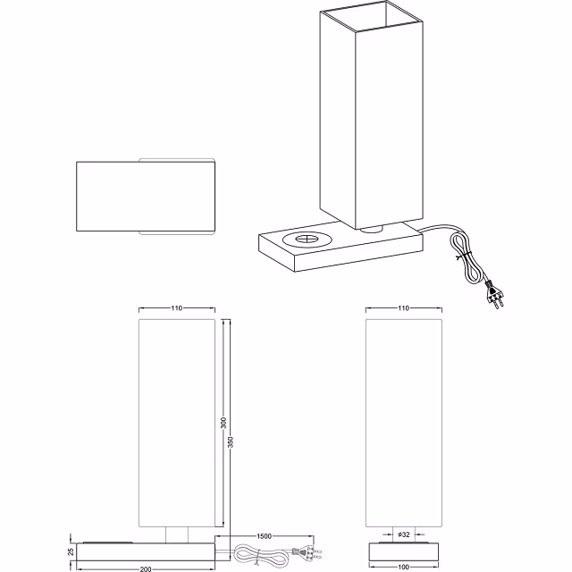 HLW LED Rechthoekige LED Tafellamp Trion Helsa met E14 fitting en verstelbare beam angle HLW LED Rechthoekige LED Tafellamp Trion Helsa met E14 fitting en verstelbare beam angle