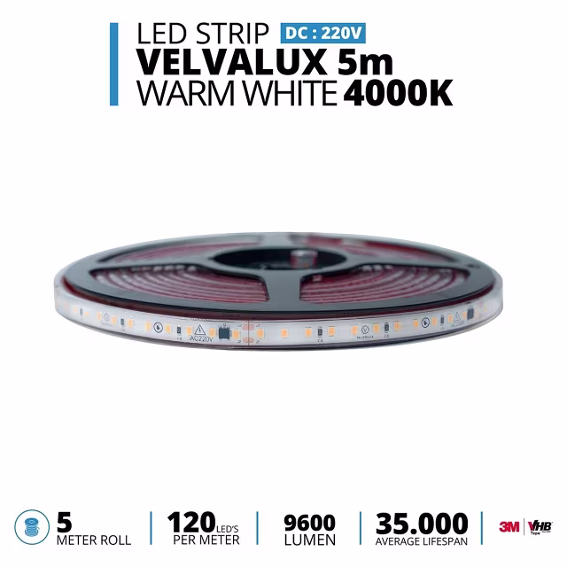 Velvalux Dimmable LED Strip 5m – Natural White, Waterproof & Dimmable Velvalux Dimmable LED Strip 5m – Natural White, Waterproof & Dimmable