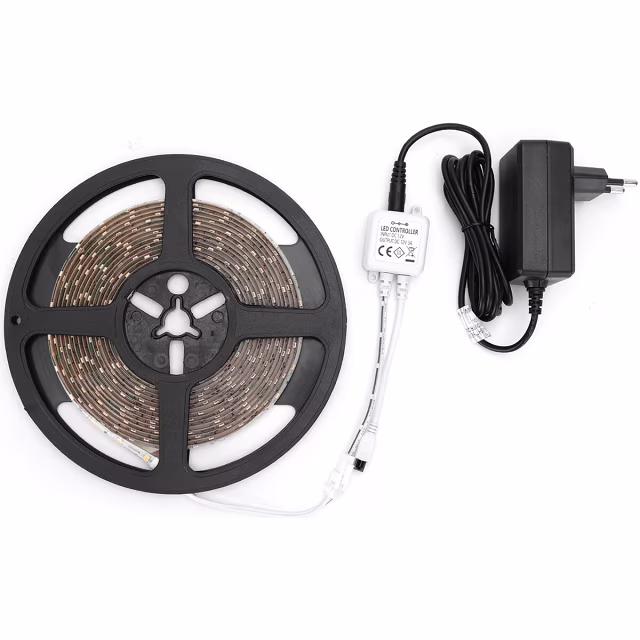 Dimbare 5 meter lange waterdichte LED strip in warm wit 3000K met 18W vermogen en 1200 lumen lichtopbrengst Dimbare 5 meter lange waterdichte LED strip in warm wit 3000K met 18W vermogen en 1200 lumen lichtopbrengst