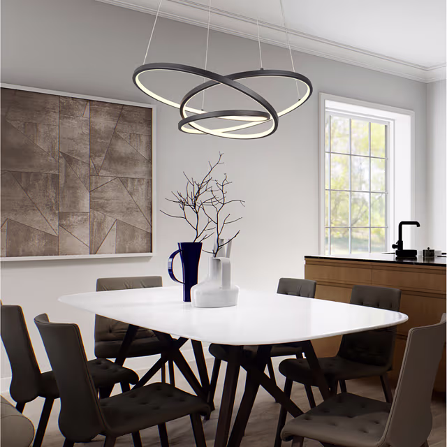 Zwarte dimbare LED hanglamp 52W met modern design en verstelbare lichtkleur
