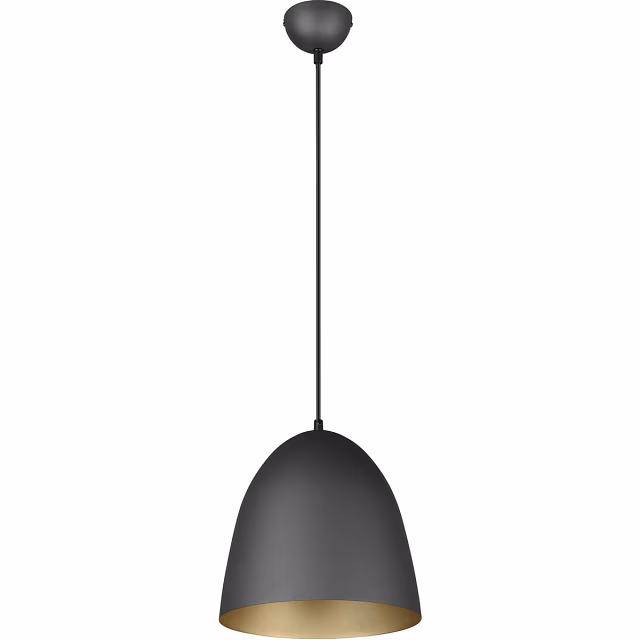 HLW LED Stijlvolle LED Hanglamp Trion Lopez - Mat Zwart & Gouden Lichtvenster - E27 Fitting HLW LED Stijlvolle LED Hanglamp Trion Lopez - Mat Zwart & Gouden Lichtvenster - E27 Fitting