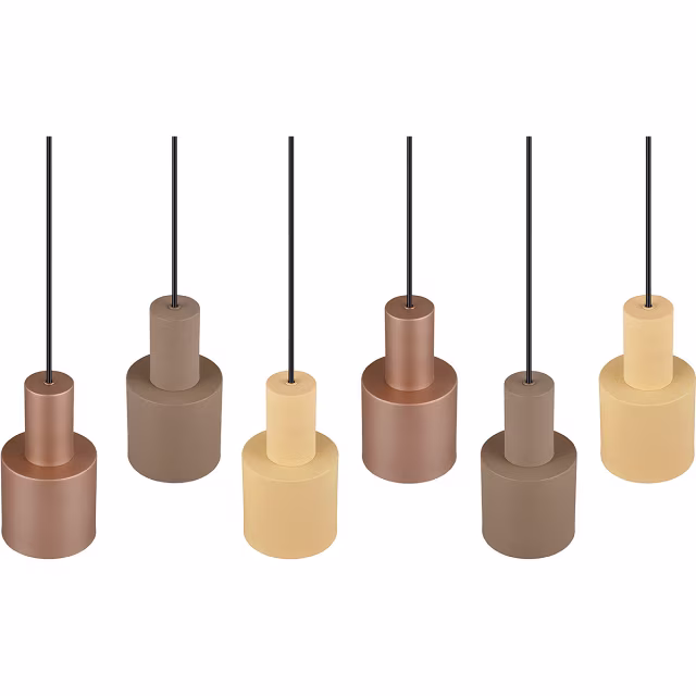 HLW LED LED Hanglamp Trion Agido - Zwarte 6-lichts LED lamp met multicolor kap HLW LED LED Hanglamp Trion Agido - Zwarte 6-lichts LED lamp met multicolor kap