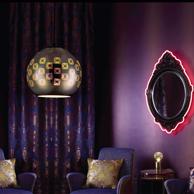 Ronde LED hanglamp van chroom met 3D glas, modern design, verstelbaar, geschikt voor E27 lampen tot 60W Ronde LED hanglamp van chroom met 3D glas, modern design, verstelbaar, geschikt voor E27 lampen tot 60W