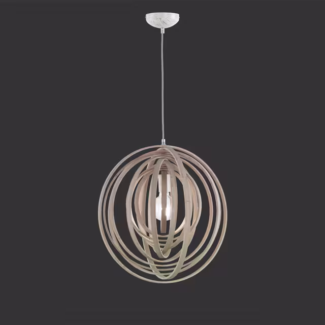 Ronde bruine LED hanglamp van hout met E27 fitting en modern design, 60W vermogen Ronde bruine LED hanglamp van hout met E27 fitting en modern design, 60W vermogen