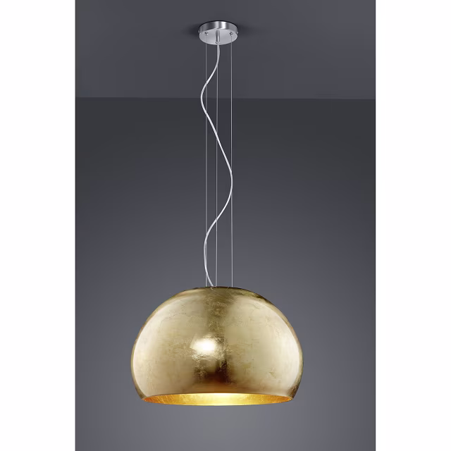 moderne LED hanglamp mat goud met ronde vorm en E27 fitting 60W in nikkelkleur moderne LED hanglamp mat goud met ronde vorm en E27 fitting 60W in nikkelkleur