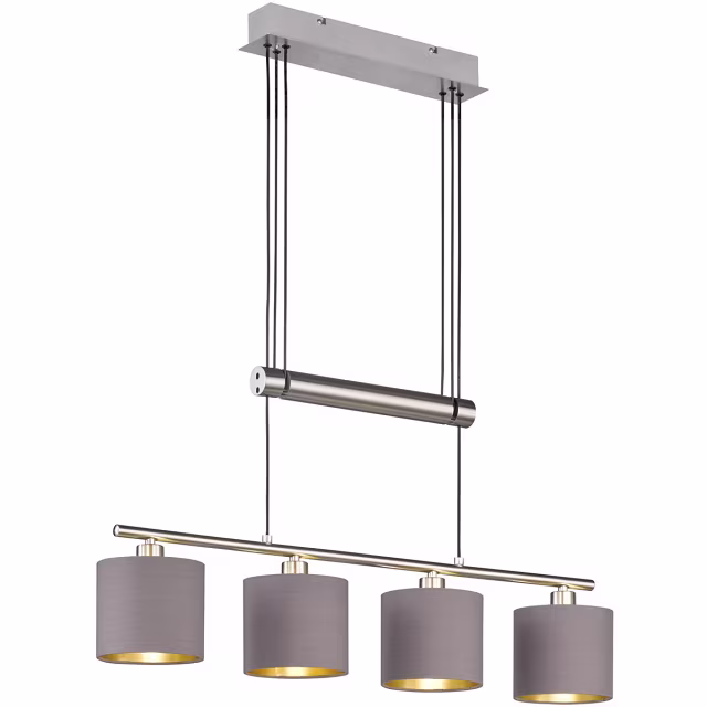 LED Hanglamp Trion Gorino - 4-lichts, Mat Bruin Aluminium Verlichting per ruimte