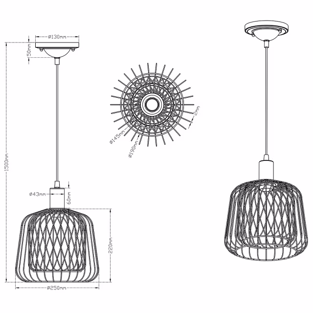 HLW LED Zwarte LED Hanglamp Trion Simon - Modern Design met E27 Fitting HLW LED Zwarte LED Hanglamp Trion Simon - Modern Design met E27 Fitting