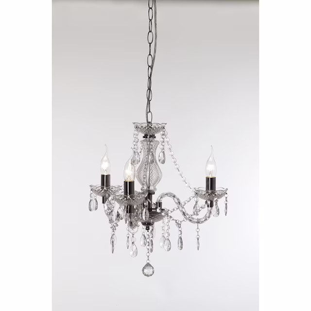 HLW LED LED Chandelier Trion Lucy - 3-light, E14 fitting, clear aluminum design HLW LED LED Chandelier Trion Lucy - 3-light, E14 fitting, clear aluminum design