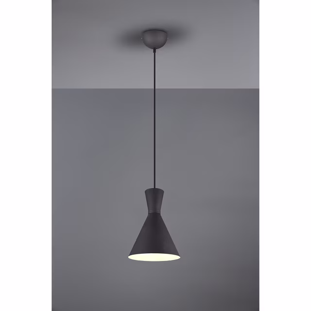 HLW LED Zwarte LED Hanglamp Trion Ewomi - 1-lichts, Mat Zwart Aluminium, E27 Fitting HLW LED Zwarte LED Hanglamp Trion Ewomi - 1-lichts, Mat Zwart Aluminium, E27 Fitting