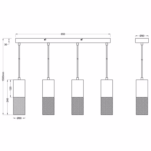 HLW LED Black LED Pendant Lamp Trion Yosh - 4-light LED lamp with E27 fitting HLW LED Black LED Pendant Lamp Trion Yosh - 4-light LED lamp with E27 fitting
