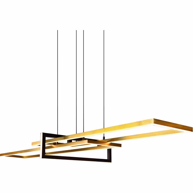 HLW LED Dimbare LED Hanglamp 34W - Mat Zwart/Goud - Warm Wit 3000K - Aluminium HLW LED Dimbare LED Hanglamp 34W - Mat Zwart/Goud - Warm Wit 3000K - Aluminium