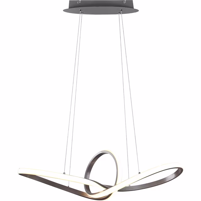 Ronde dimbare LED hanglamp 28W in mat nikkel met warm wit licht, modern design Ronde dimbare LED hanglamp 28W in mat nikkel met warm wit licht, modern design