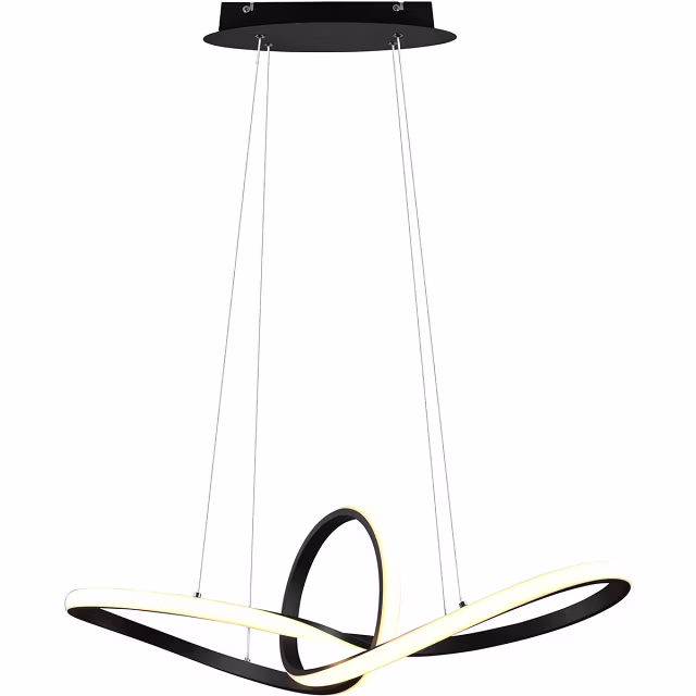 Ronde dimbare LED hanglamp 28W in mat zwart met warm wit licht 3000K modern design Ronde dimbare LED hanglamp 28W in mat zwart met warm wit licht 3000K modern design