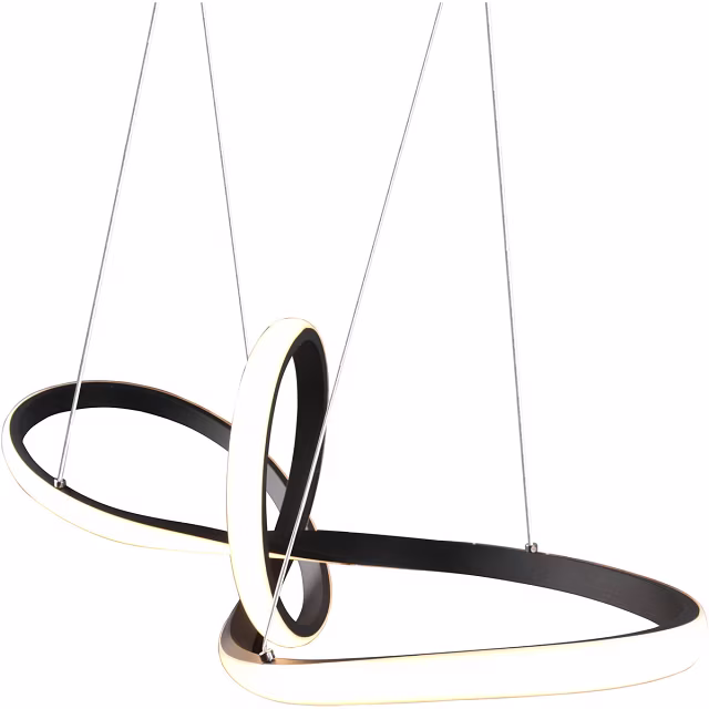 HLW LED LED Pendant Lamp 28W - Dimmable, Warm White 3000K - Matte Black & White Aluminum HLW LED LED Pendant Lamp 28W - Dimmable, Warm White 3000K - Matte Black & White Aluminum