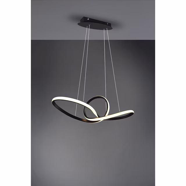 HLW LED LED Pendant Lamp 28W - Dimmable, Warm White 3000K - Matte Black & White Aluminum HLW LED LED Pendant Lamp 28W - Dimmable, Warm White 3000K - Matte Black & White Aluminum