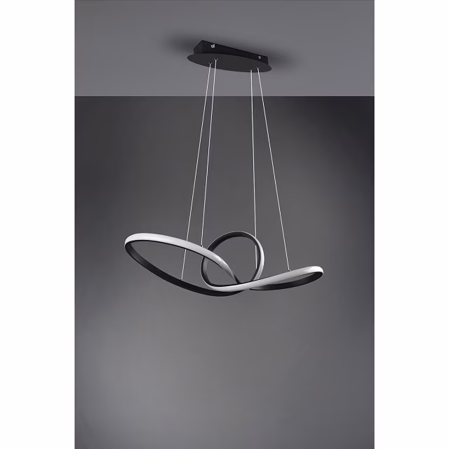 HLW LED LED Pendant Lamp 28W - Dimmable, Warm White 3000K - Matte Black & White Aluminum HLW LED LED Pendant Lamp 28W - Dimmable, Warm White 3000K - Matte Black & White Aluminum