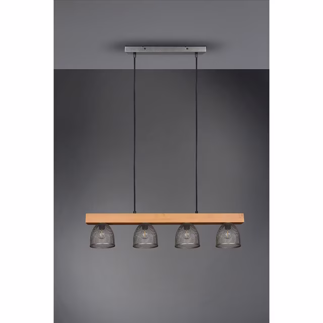 HLW LED LED Hanglamp Trion Cinao - 4-lichts Rond Aluminium, Antiek Nikkel, E14