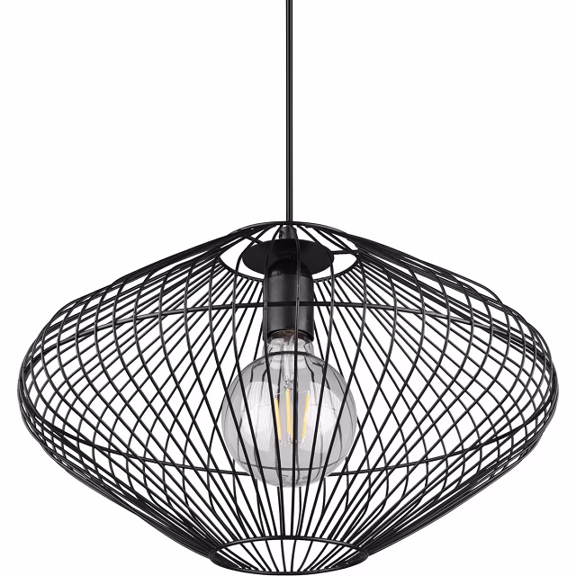 HLW LED Zwarte LED Hanglamp Trion Caboli - Rond, Mat Zwart Aluminium, E27 Fitting HLW LED Zwarte LED Hanglamp Trion Caboli - Rond, Mat Zwart Aluminium, E27 Fitting