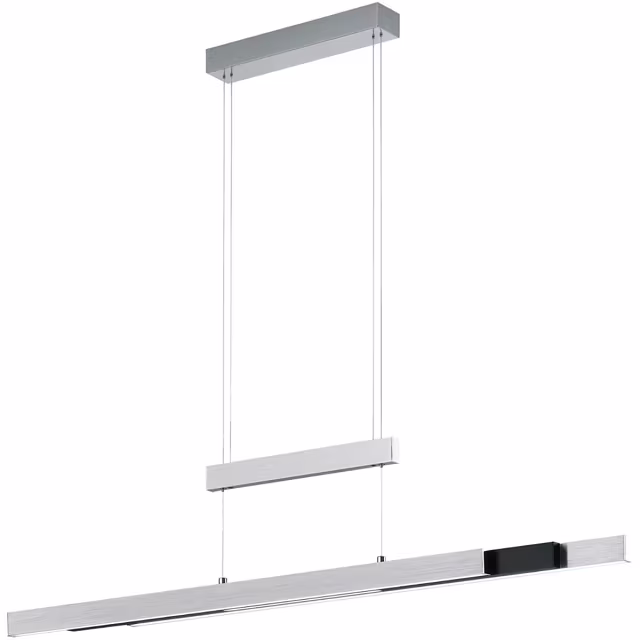 Moderne zilverkleurige LED hanglamp 45W met up & down verlichting en geborsteld metalen afwerking Moderne zilverkleurige LED hanglamp 45W met up & down verlichting en geborsteld metalen afwerking