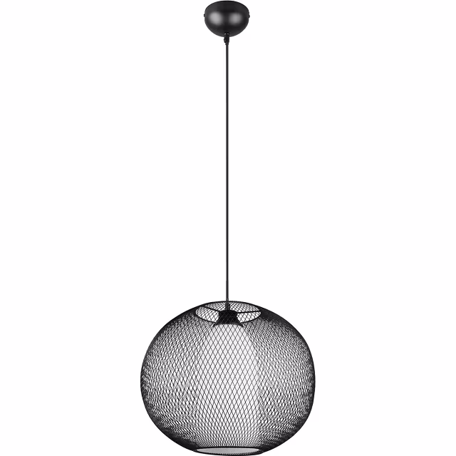 HLW LED Zwarte LED Hanglamp Trion Filtran - Mat Zwart Aluminium, Rond, E27 Fitting