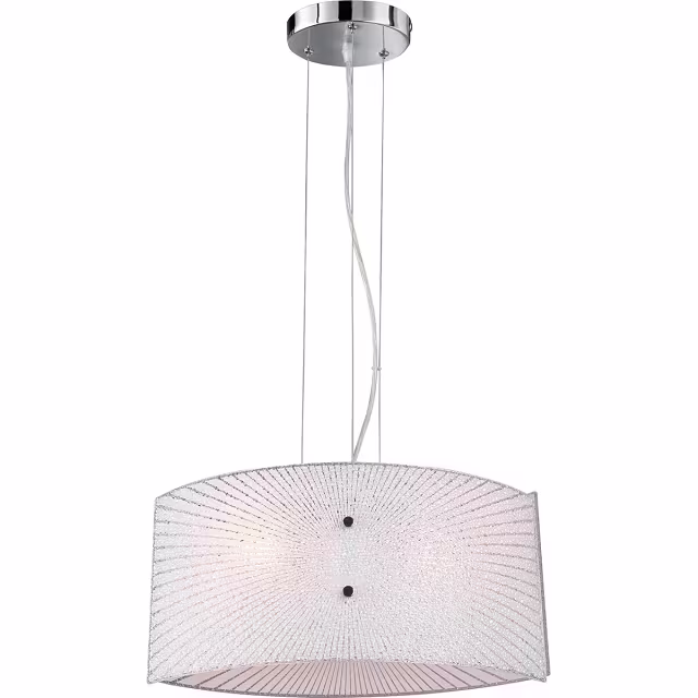moderne LED hanglamp in mat chroom met 40W vermogen en strakke vormgeving moderne LED hanglamp in mat chroom met 40W vermogen en strakke vormgeving