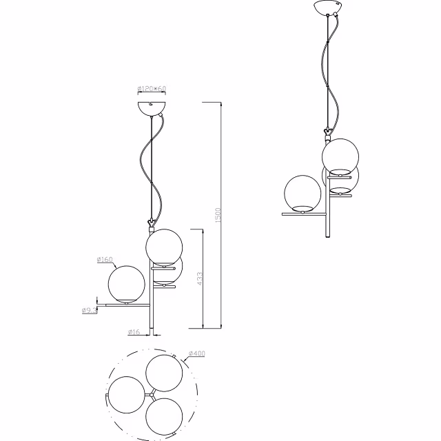 HLW LED Black LED Pendant Lamp Trion Pora - 3-point LED lamp with E14 fitting and matte black aluminum HLW LED Black LED Pendant Lamp Trion Pora - 3-point LED lamp with E14 fitting and matte black aluminum