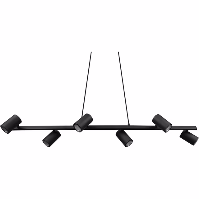 HLW LED Matte Black LED Pendant Lamp Trion Milona - 6-light Round Aluminum, GU10 HLW LED Matte Black LED Pendant Lamp Trion Milona - 6-light Round Aluminum, GU10